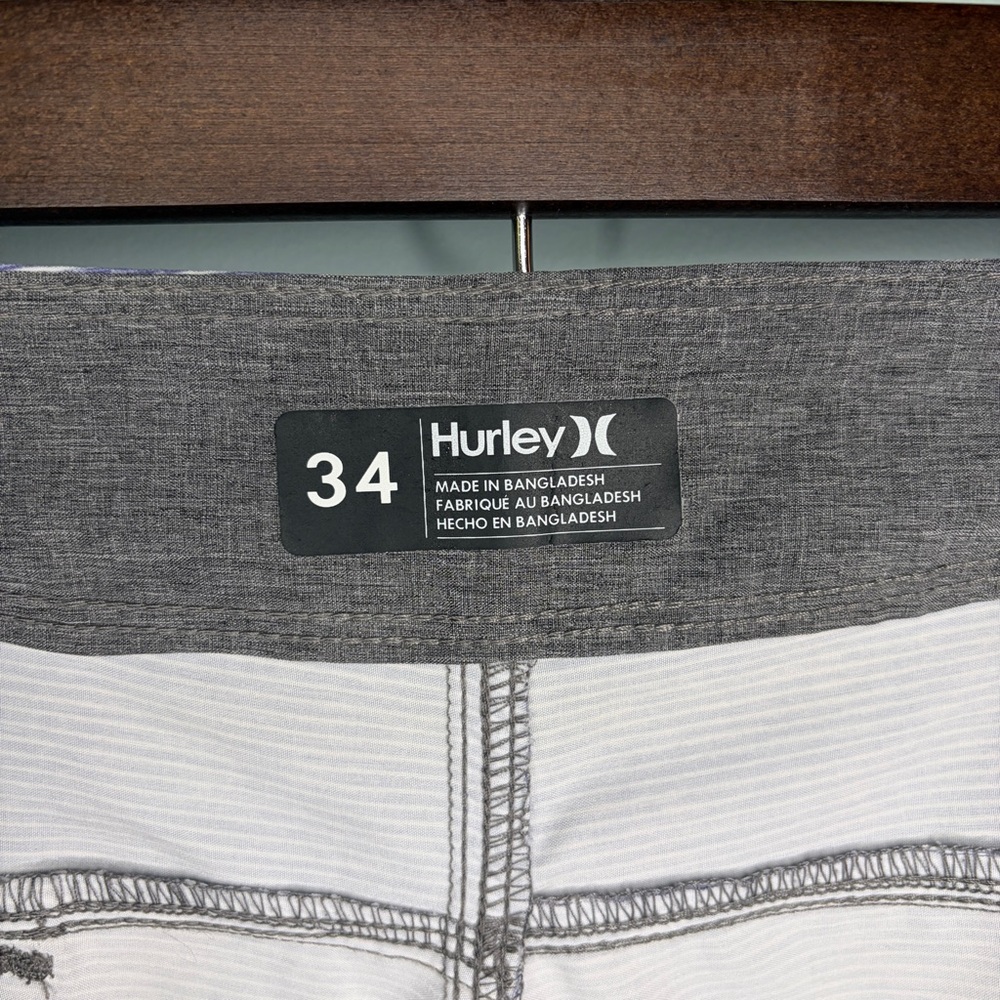 Hurley Men’s Blue and Gray Gradient Stripe Board Shorts - Picture 4 of 10
